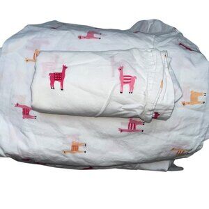 Poppy & Fritz pink llama print TWIN 3 piece cotton twin sheet sets